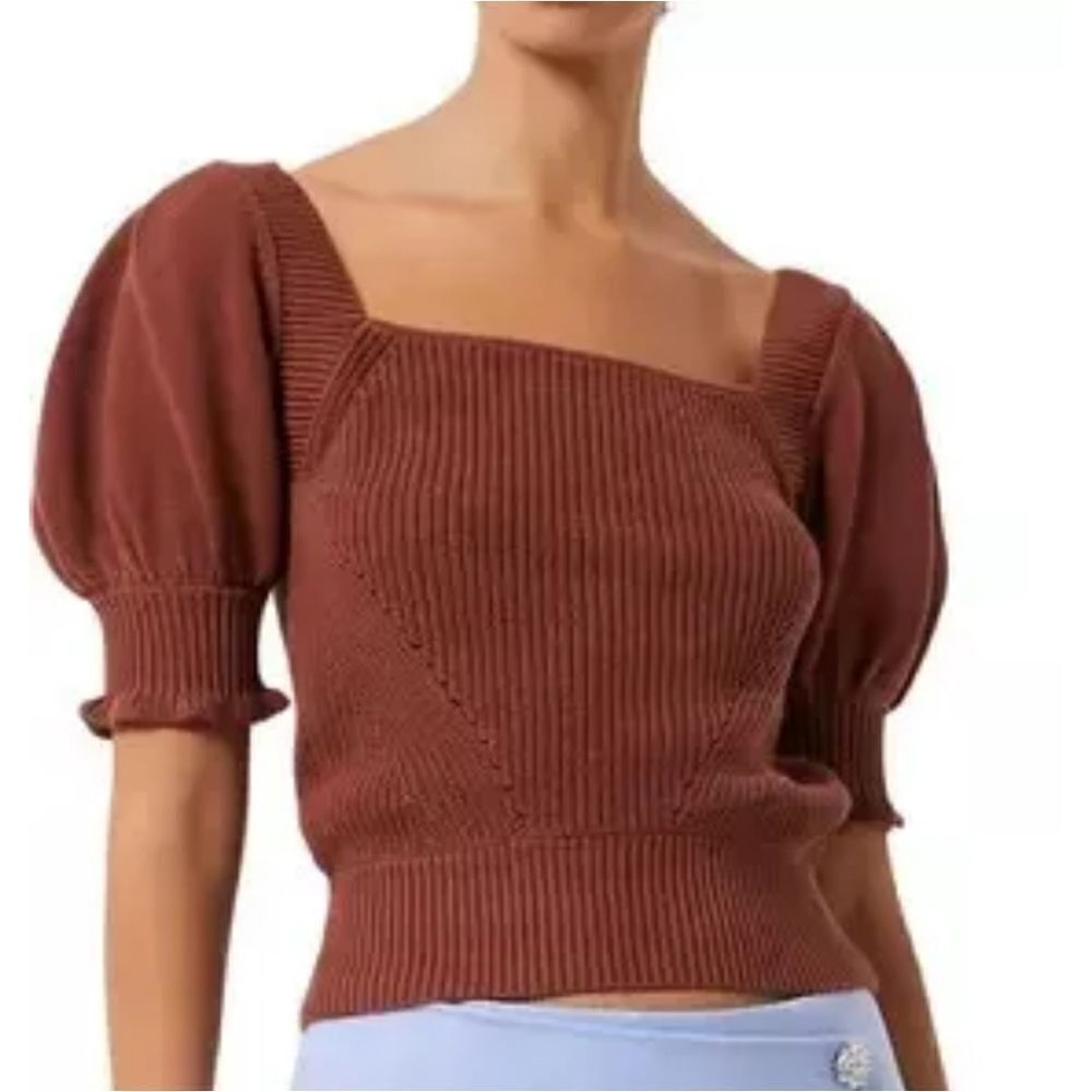 French Connection Caballo Mozart Square Neck Top In Casablanca Size XS